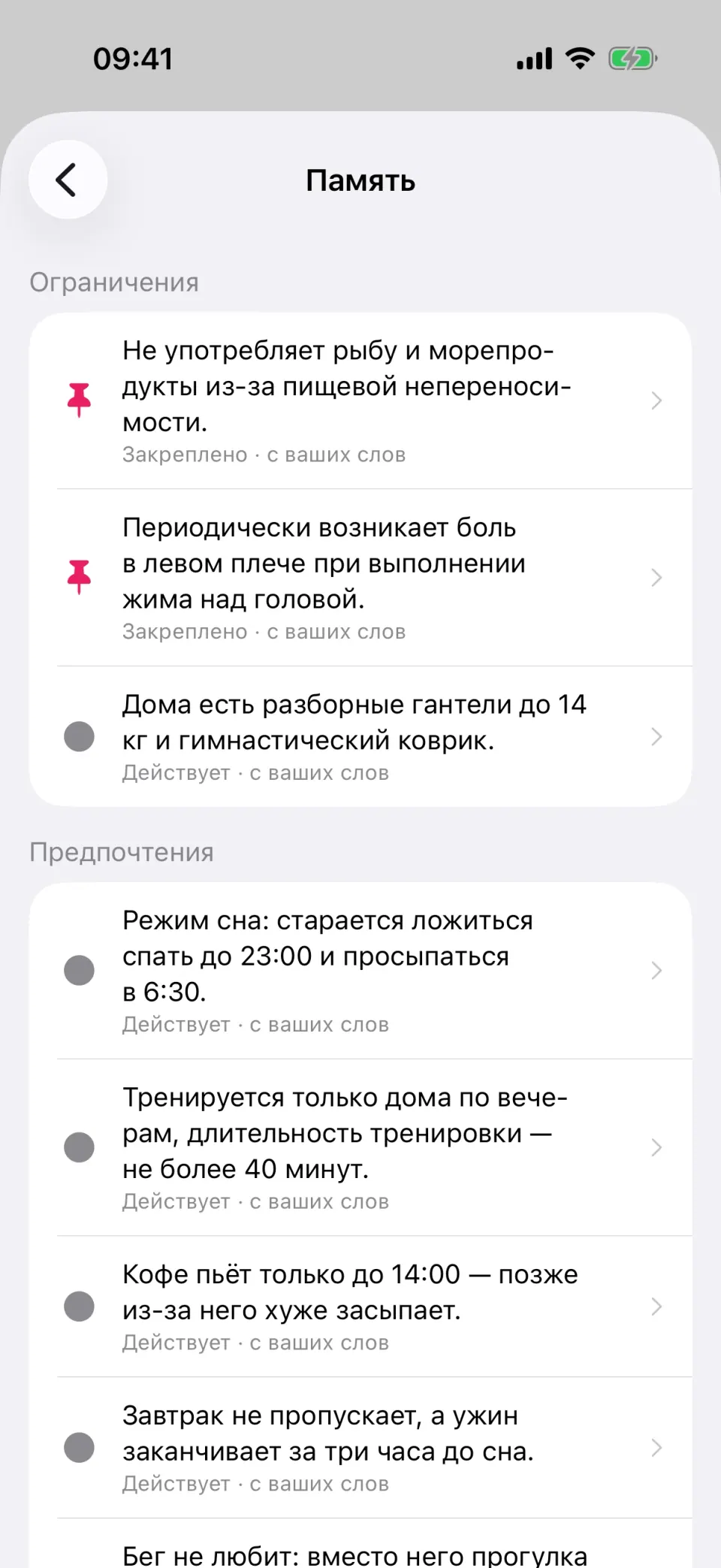 Экран «Память»: что команда помнит о вас — от травм и инвентаря до договорённостей; каждый пункт можно исправить.