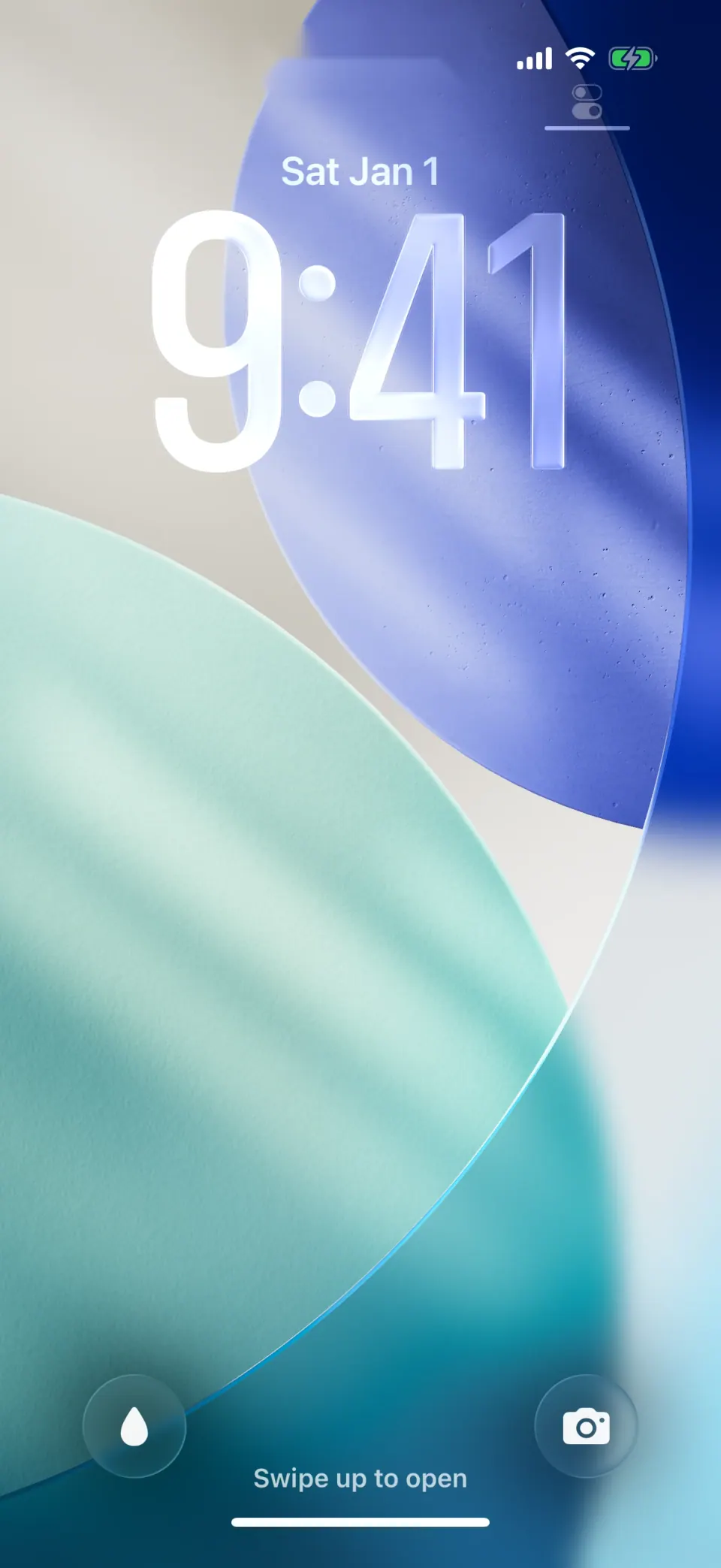 The iPhone Lock Screen with AkMe controls for logging a glass of water or a meal photo.